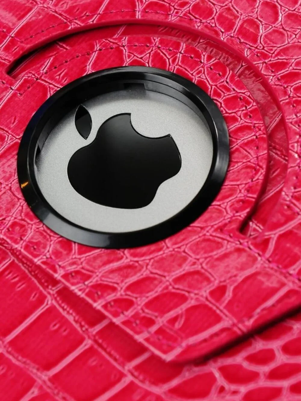 360 Degrees Rotating Stand (Pink Crocodile) Leather Cover Case for Apple iPad 2